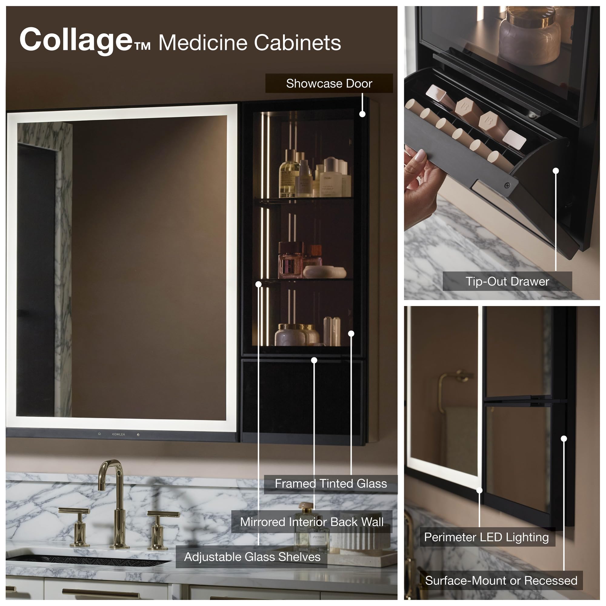 Amazon.com: KOHLER K-33696-NA Collage Mirrored Side kit for